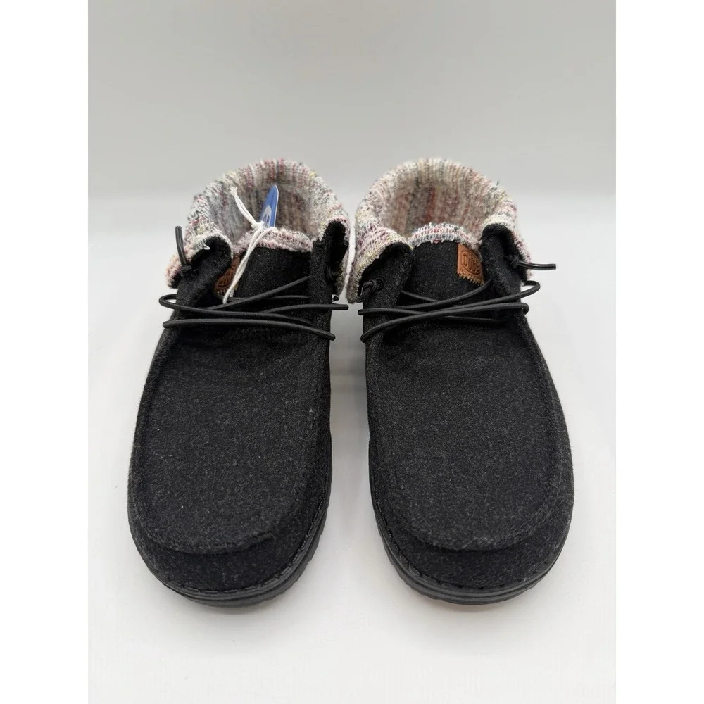 Hey Dude Wendy Fold Youth Baja Black Slip On,Youth YT 5,EU 37, NWOB